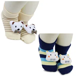BAESD Infants Pack Of 2 Patterned Ankle Length Socks-11