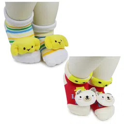 BAESD Infants Pack Of 2 Patterned Anti-Skid Cotton Ankle Length Socks-88