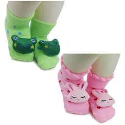 BAESD Infants Pack Of 2 Patterned Ankle Length Socks-0