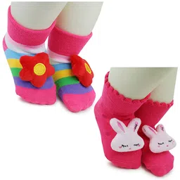 BAESD Infants Pack Of 2 Patterned Ankle Length Socks-15
