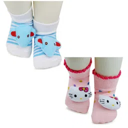 BAESD Infants Pack Of 2 Patterned Ankle Length Socks-16