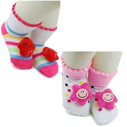 BAESD Infants Pack Of 2 Patterned Ankle Length Socks-78