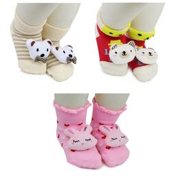 BAESD Infants Pack Of 3 Patterned Anti-Skid Cotton Ankle Length Socks-40