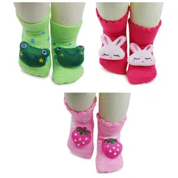 BAESD Infants Pack Of 3 Patterned Ankle Length Socks-7