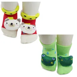 BAESD Infants Pack Of 2 Printed Cotton Anti-Skid Above Ankle Length Socks-image-96