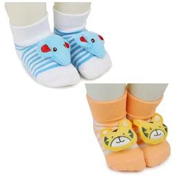BAESD Infants Pack Of 2 Printed Anti-Skid Ankle Length Socks-picture-46