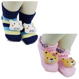 BAESD Infants Pack Of 2 Printed Anti-Skid Ankle Length Socks-image-66