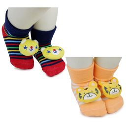 BAESD Infants Pack Of 2 Printed Anti-Skid Above Ankle Length Socks-image-82