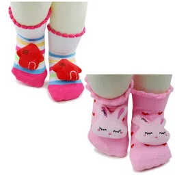 BAESD Infants Pack Of 2 Printed Anti-Skid Above Ankle Length Socks-image-97