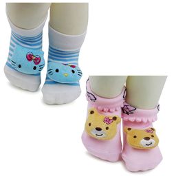 BAESD Infants Pack Of 2 Printed Anti-Skid Ankle Length Socks-image-50