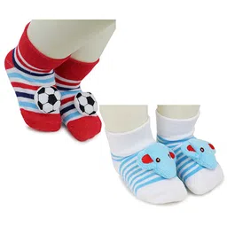 BAESD Infants Pack Of 2 Patterned Ankle Length Socks-14