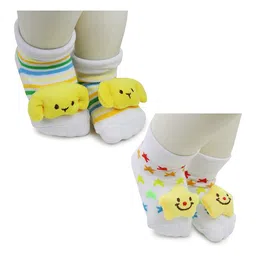 BAESD Infants Pack Of 2 Printed Anti-Skid Ankle Length Socks-70