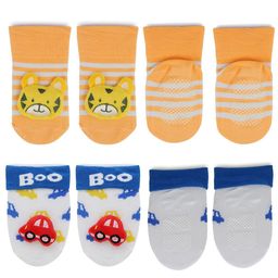 BAESD Infants Pack Of 2 Printed Anti-Skid Ankle Length Socks-image-86