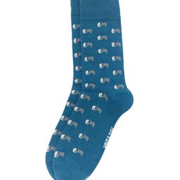 Mint & Oak Men Blue & Grey Patterned Calf-Length Socks image 3