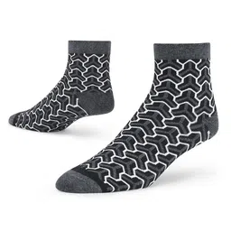 Dynamocks Unisex Black & Grey Patterned Ankle Length Socks image 5