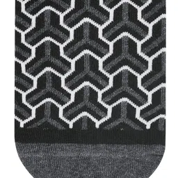 Dynamocks Unisex Black & Grey Patterned Ankle Length Socks image 3
