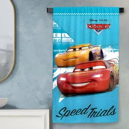 Sassoon Red & Blue Car Printed Cotton 380 GSM Bath Towel-17