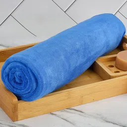 Black gold Blue Solid 400 GSM Microfiber Bath Towel-31