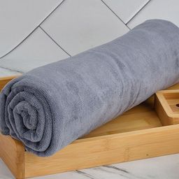 Black gold Grey Solid 400 GSM Microfiber Bath Towel-58