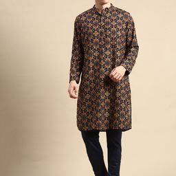 Amodh by Kisah Ethnic Motifs Printed Straight Kurta With Trousers-picture-16