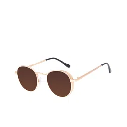 Chilli Beans Unisex Brown Lens & Gold-Toned Round Sunglasses with UV Protected Lens-image-90