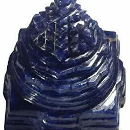 Lapis Lazuli Lajward Stone Shree Yantra 659ct stone Regular Angular Crystal Stone-image-9