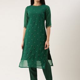Shaily Embroidered Regular Sequinned Kurta with Trouser image 1
