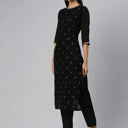 Shaily Embroidered Regular Sequinned Kurta with Trouser image 3