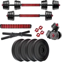 20KG (2KG X 4+3KG X 4) Dumbbell Set,Connector Rod, Combo Adjustable Gym Set Black Bar & Plate Combo-1