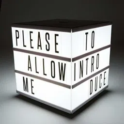 10 LED Lights Square 4D Cinematic Light Box,, Cinema Light Box, Letter Light Box, 4 Sides Lightbox with 150 Letters & Symbols Table Lamp-15