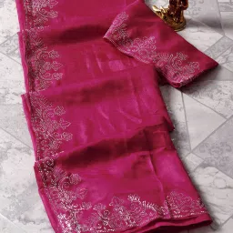 Solid/Plain, Embellished, Self Design Bollywood Georgette Saree-image-37