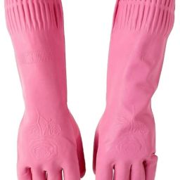 Pink Koren Designer Make In Indian For Special Women Girls Lovely Coloured Gloves Rubber Reusable Long Sleeve Latex Natural Rubber Hand Protective Sanitation Household Gloves Latex Natural Rubber Pink Gloves Inner White Floded Koren Designer Collection Good Quality Kitchen Washing,Home Bathroom Garden Other Type Of Safety Uses Sanitation Fashion Protective Home Kitchen Cleaing Gloves /Household Cleaning Gloves Combo Bathroom Cleaning, Pet Grooming, Flower Garden Should Toilet Washing Gloves Wet and Dry Glove Set-image-2
