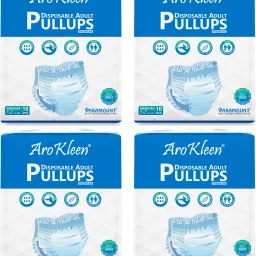 Premium Adult Pull-Up Diaper Pants Unisex Waist Size 61-115 CM Pack of 4 Adult Diapers - M-11