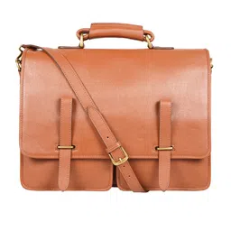 Hidesign Men Tan Brown Solid Messenger Leather Bag-picture-11