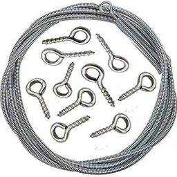 Spring Wire for Window Net Curtain Cord Kit with 10Hooks (10 METER) Curtain Ring with Hook-15