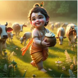 Rc Decor Bal Krishna Makhan Matkhi God Wall Poster For Pooja Room, Living Room, Kids Room (Size - 45Cm X 45Cm) 3D Poster-image-37