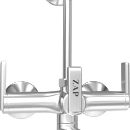 ZAP Ultra Cube Brass Chrome Finished Wall Mixer Handle Controlled For Bathroom 2 in 1 Wall Mixer-picture-21