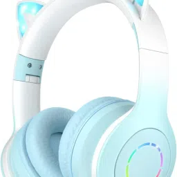 Kids Foldable Headset with Microphone, Girls/Boys Cat Bluetooth Headphone Bluetooth & Wired Headset-image-5