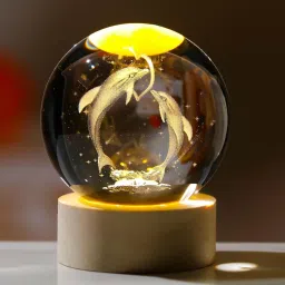 3D Space Whale Planet Crystal Ball Night Light Ball with Wooden Base Night Lamp Night Lamp-image-23