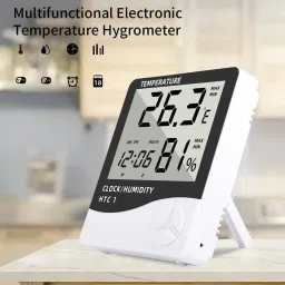 parvluxe HTC-1 Digital Clock with Temperature & Humidity Display HTC-1 Digital Clock with Temperature & Humidity Display All-in-One Digital Moisture Measurer image 3