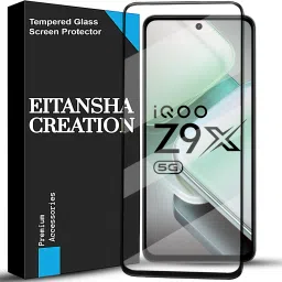 EITANSHA CREATION Edge To Edge Tempered Glass for iQOO Z9X 5G, Vivo T3X-image-9