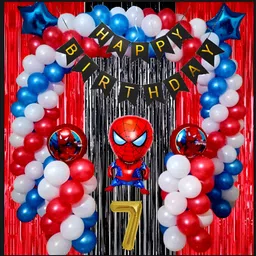 groovy dudz 7th Spiderman Theme Birthday Decoration Items Kit for Boys-picture-16