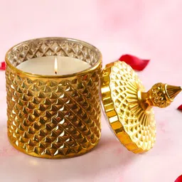 THE HOME CO. Gold-Toned Candle Holder with lid-62