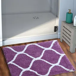 AEROHAVEN Burgundy & White Swish Design Microfiber Bath Mat-12