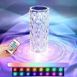 Crystal Rose Diamond 16 Color Rgb Changing Mode Led Night Lights Table Lamp-11