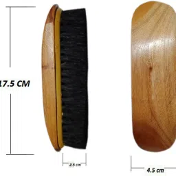 LOSA Round Wooden Handle Shoe Shine Brush Horsehair Leather Bag Boot Polish Cleaner Brush-image-0