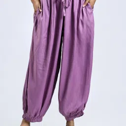 Solid Rayon Women Harem Pants-image-13