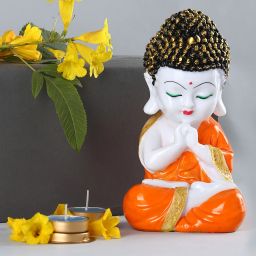 HomeDecor Showpiece Beautiful Lord Meditating Position Monk Statue For Good Luck Decorative Showpiece-20 cm-11