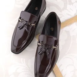 House of Pataudi Men Round Toe Formal Tassel Loafers-image-77
