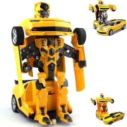 Transforming Robot Car Toy with Lights & Sound Yellow Sports Car for Kids61-picture-23